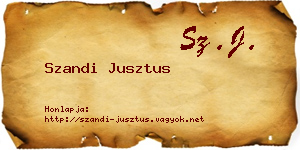 Szandi Jusztus névjegykártya